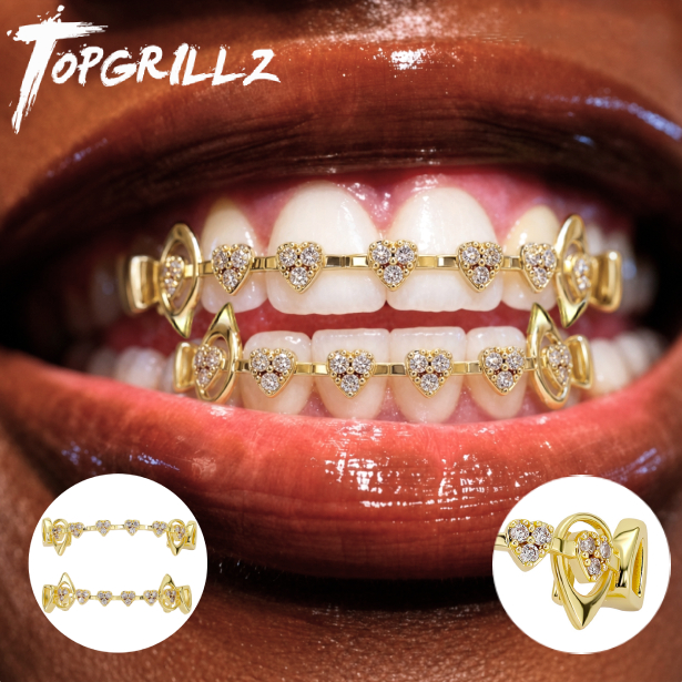 Body Jewelry Changing Kit - طقم تنانير أسنان TOPGRILLZ بتصميم قلب