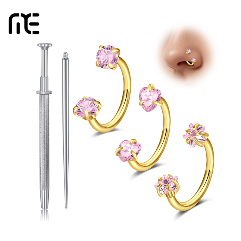 Body Jewelry Changing Kit - حلقات أنف على شكل حدوة حصان