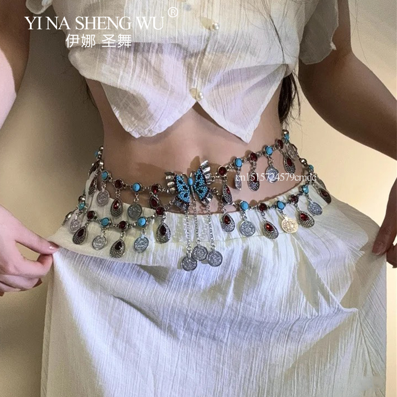 Body Jewelry Indian - عملات معدنية خمر شرابة طويلة الخصر