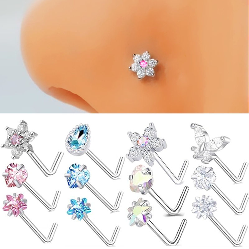 Body Jewelry Indian - 3 قطعة زهرة الفولاذ المقاوم للصدأ
