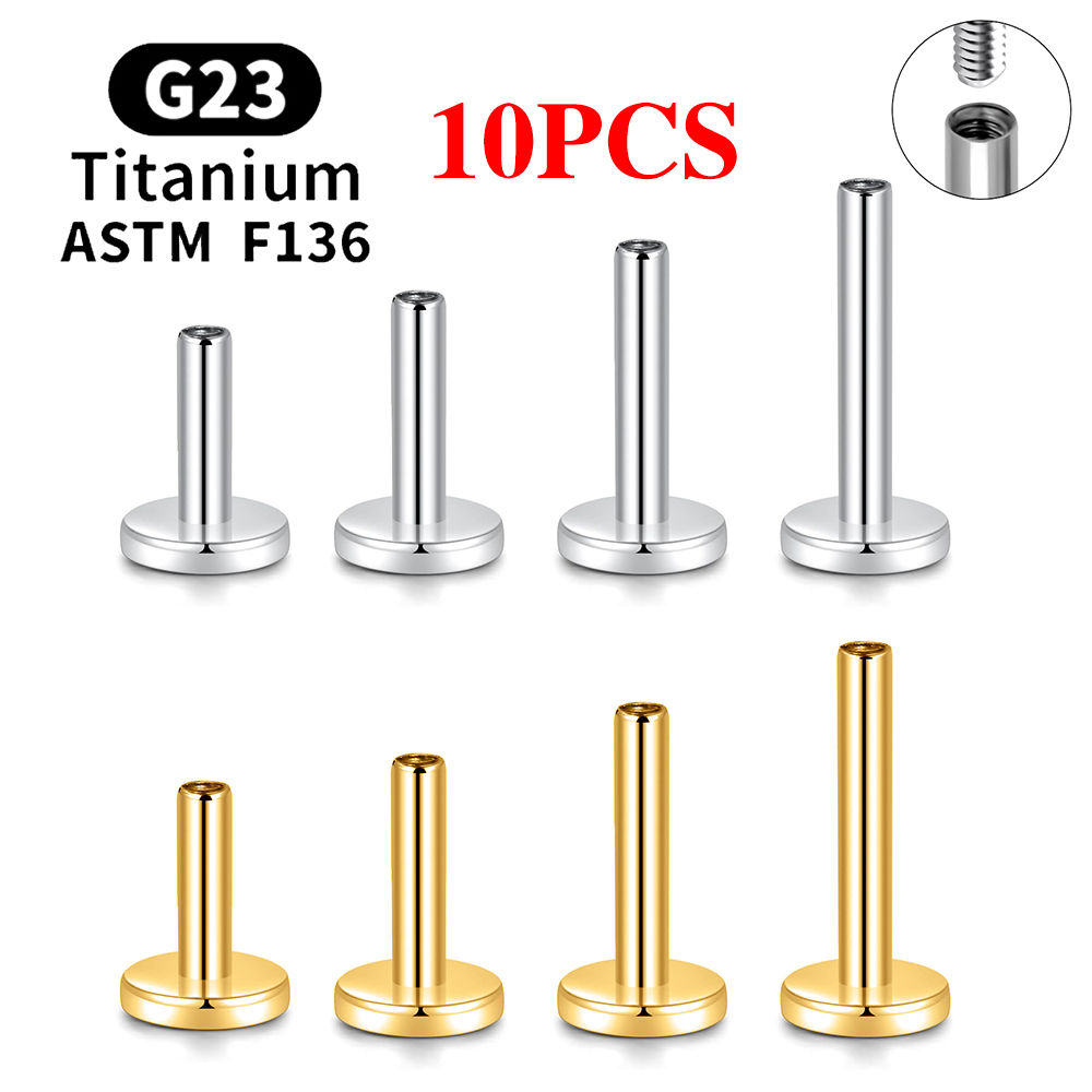 Body Jewelry Internally Threaded - 10 قطعة G23 ثقب التيتانيوم داخليا