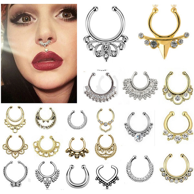 Body Jewelry Indian - الهندي كريستال بعقبة في الأنف للنساء