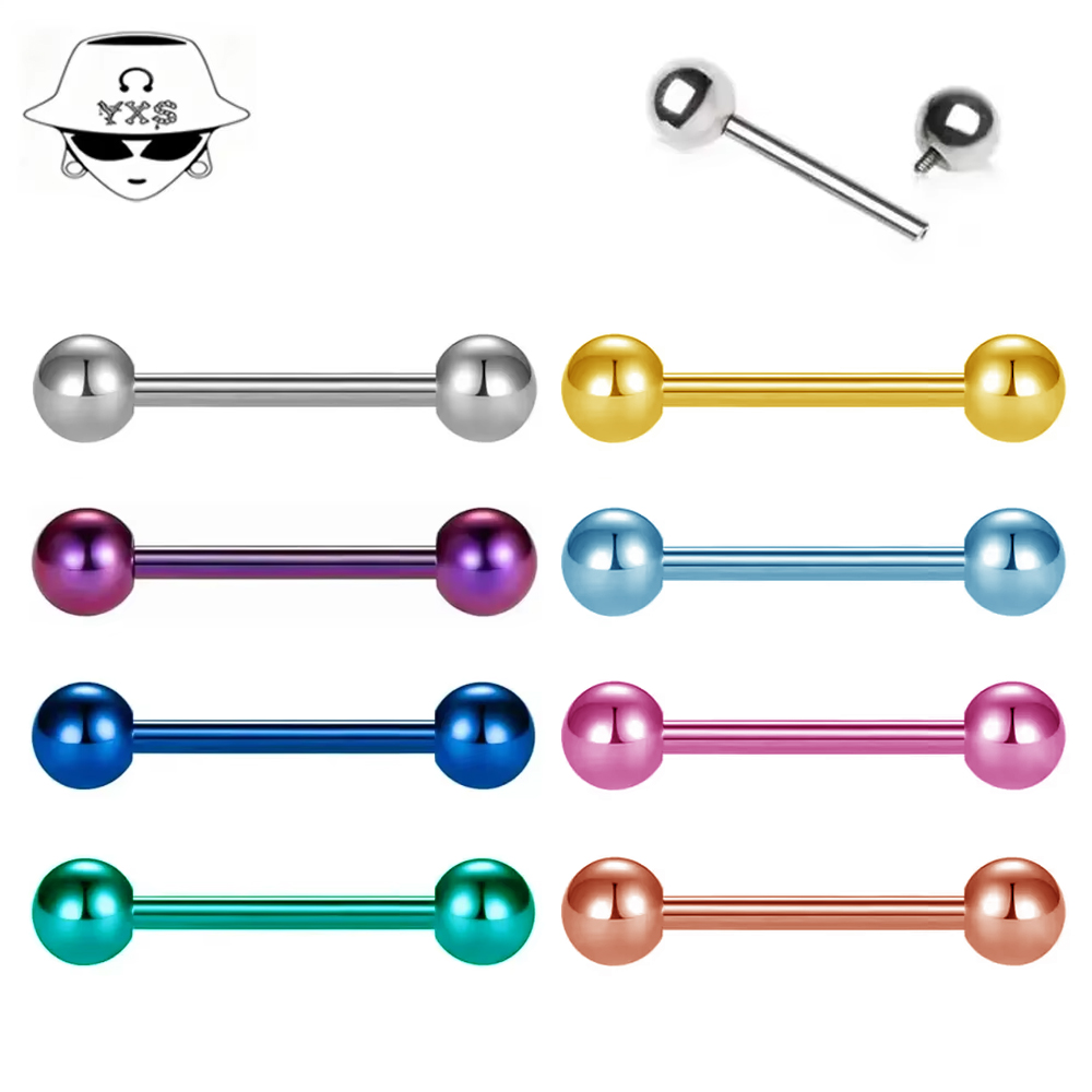 Body Jewelry Internally Threaded - قطعتان/مجموعة من حلقات اللسان والأقراط المصنوعة