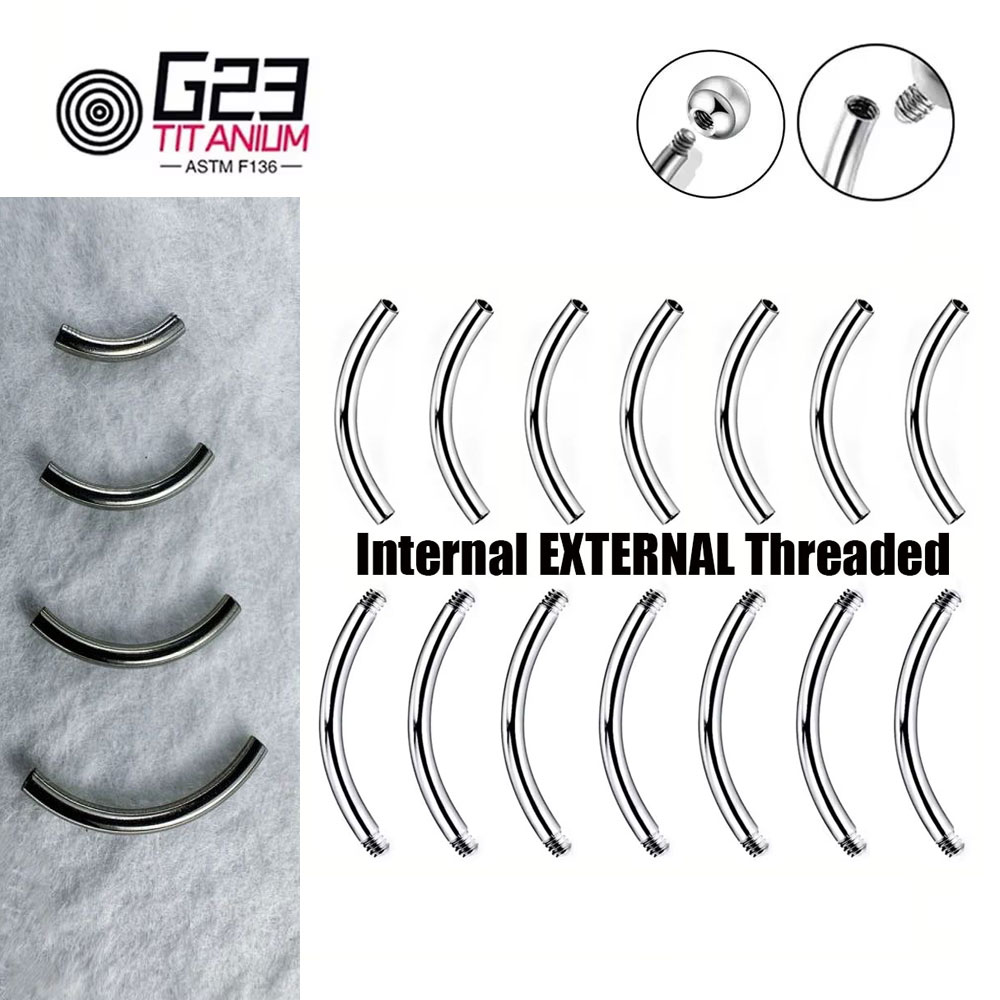 Body Jewelry Internally Threaded - الجملة 5/10/50 قطعة G23 التيتانيوم شريط