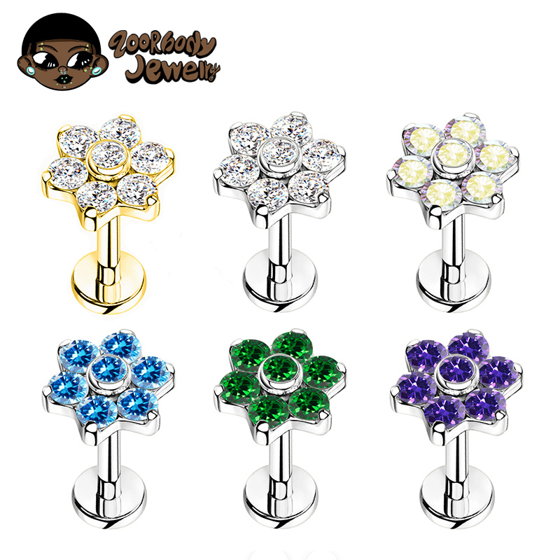 Body Jewelry Internally Threaded - ASTM F136 ثقب زهرة التيتانيوم 16