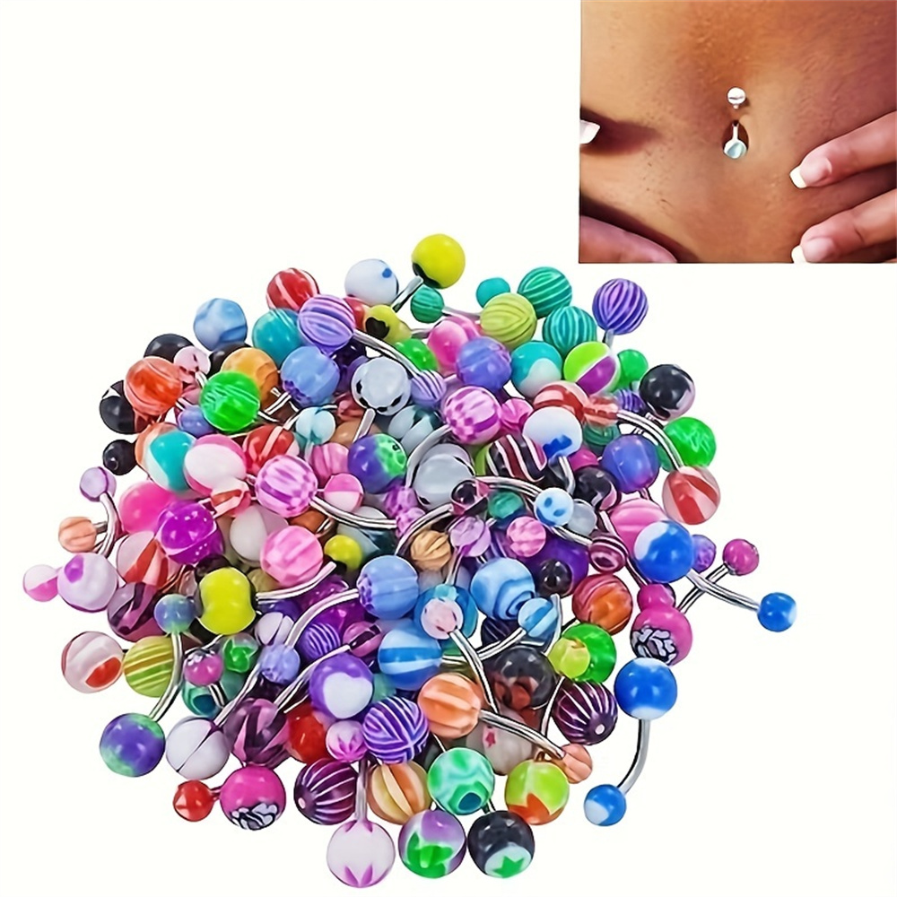 Body Jewelry Changing Kit - 10 قطعة/المجموعة مختلط اللون الاكريليك السرة