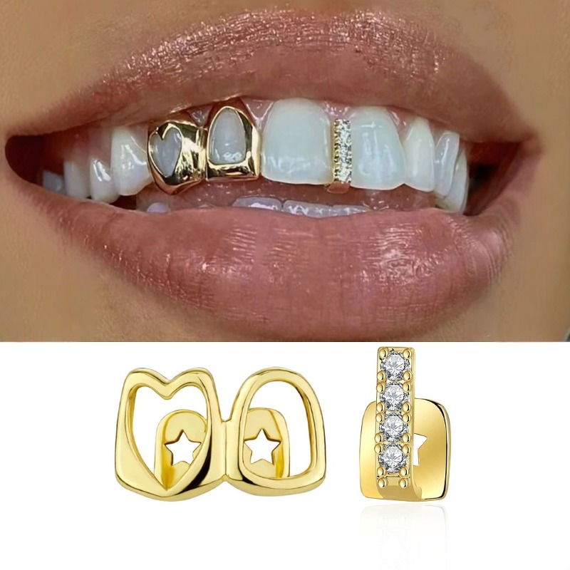 Body Jewelry Changing Kit - طقم مجوهرات أسنان جولدن جريلز للرجال
