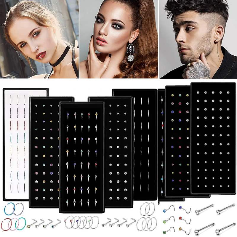 Body Jewelry Changing Kit - 40/60 قطعة الفولاذ المقاوم للصدأ مستقيم