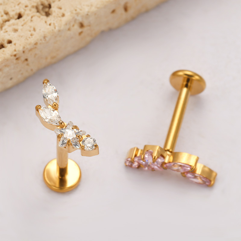 ASTM F136 كوكبة التيتانيوم نجم - مراجعة Body Jewelry Internally Threaded وسعره