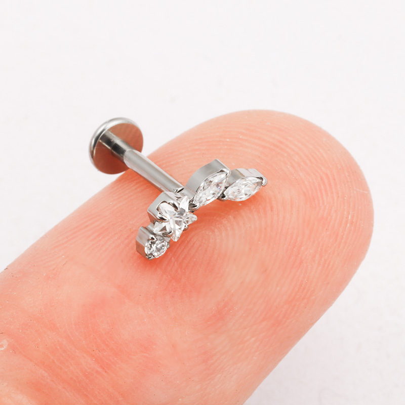 ASTM F136 كوكبة التيتانيوم نجم - مراجعة Body Jewelry Internally Threaded وسعره