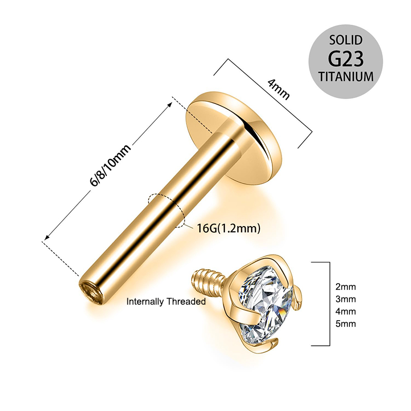 أقراط من التيتانيوم عيار 16G ب - مراجعة Body Jewelry Internally Threaded وسعره
