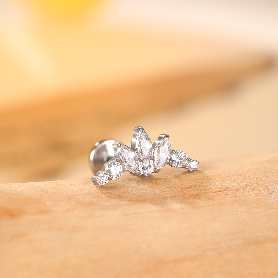 1 قطعة التيتانيوم زركونيا دولف - مراجعة Body Jewelry Internally Threaded وسعره