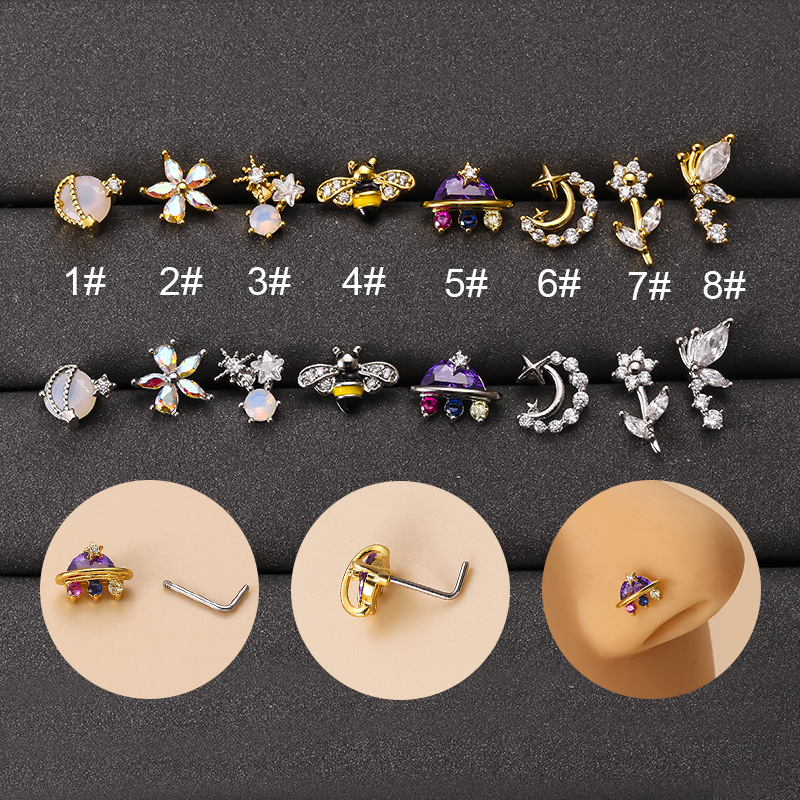 20 جرام موضة 316L الجراحية الف - مراجعة Body Jewelry Indian وسعره