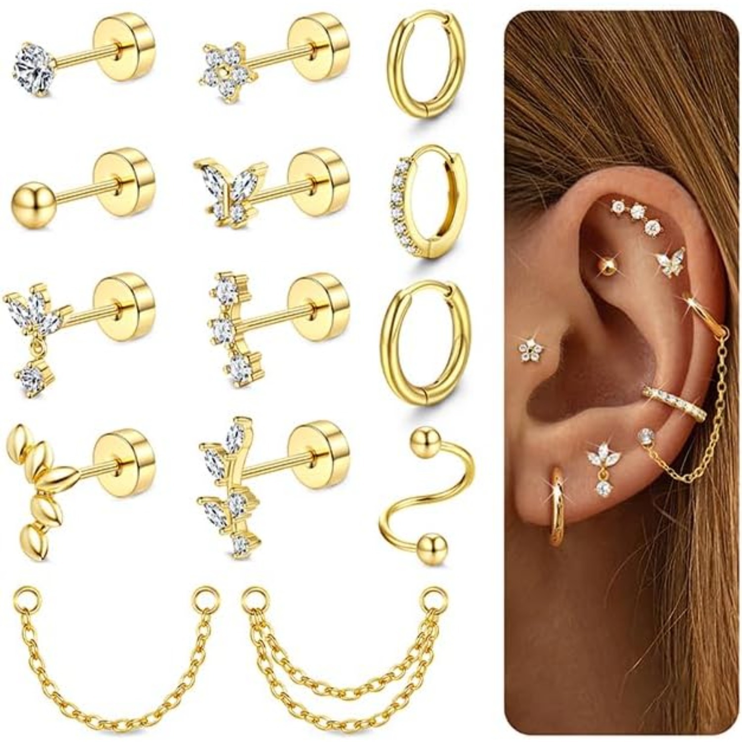 أقراط بوبستي للنساء مطلية بالذ - مراجعة Body Jewelry Changing Kit وسعره
