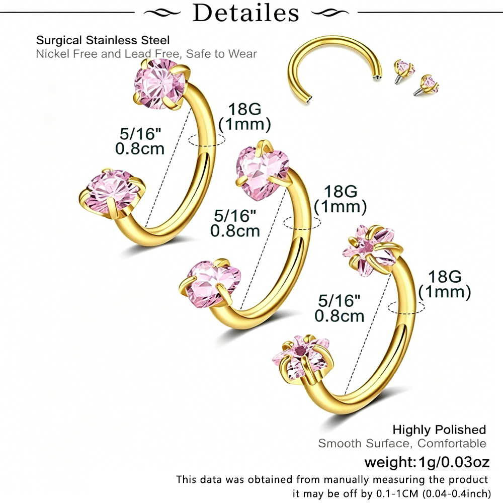 حلقات أنف على شكل حدوة حصان لل - مراجعة Body Jewelry Changing Kit وسعره