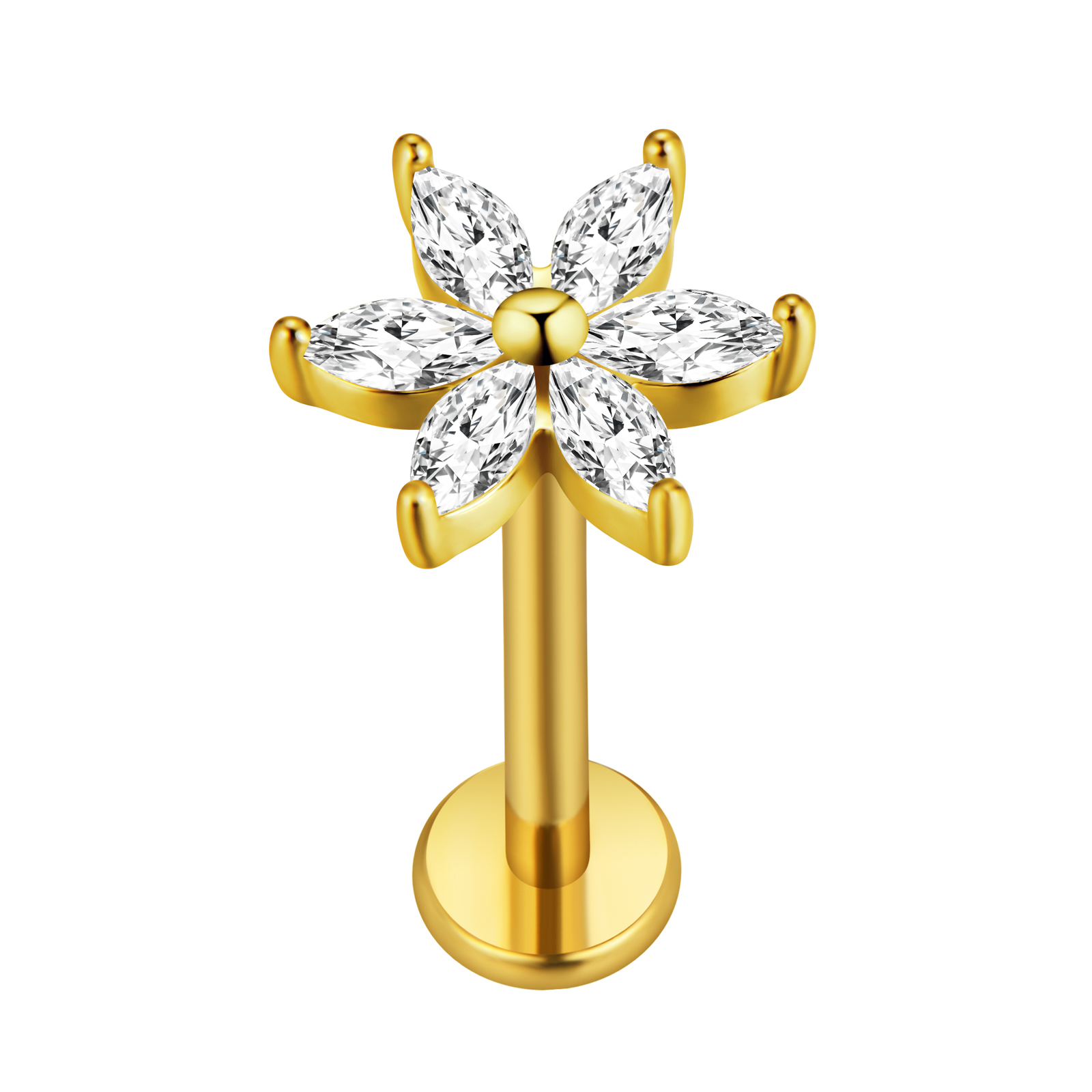 مابل ليف Labret ثقب ستار Flowe - مراجعة Body Jewelry Internally Threaded وسعره