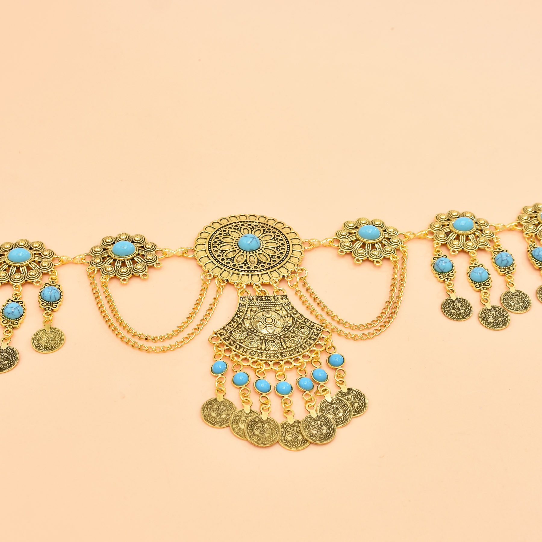 سلسلة خصر هندسية عتيقة ، قلادة - مراجعة Body Jewelry Indian وسعره