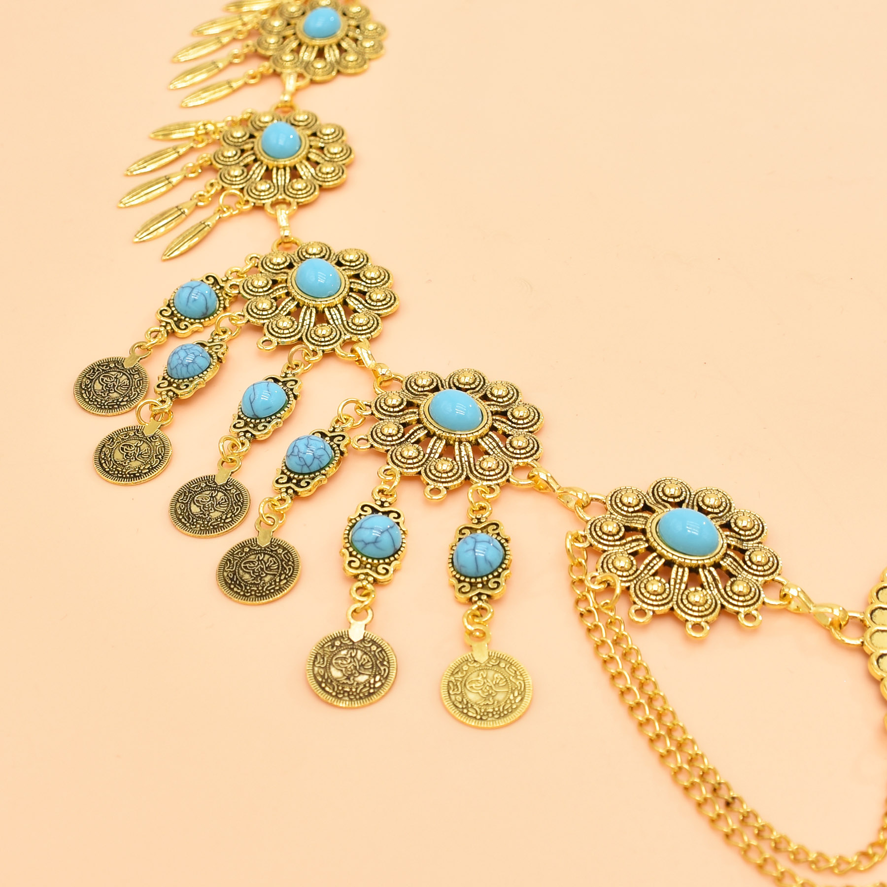 سلسلة خصر هندسية عتيقة ، قلادة - مراجعة Body Jewelry Indian وسعره