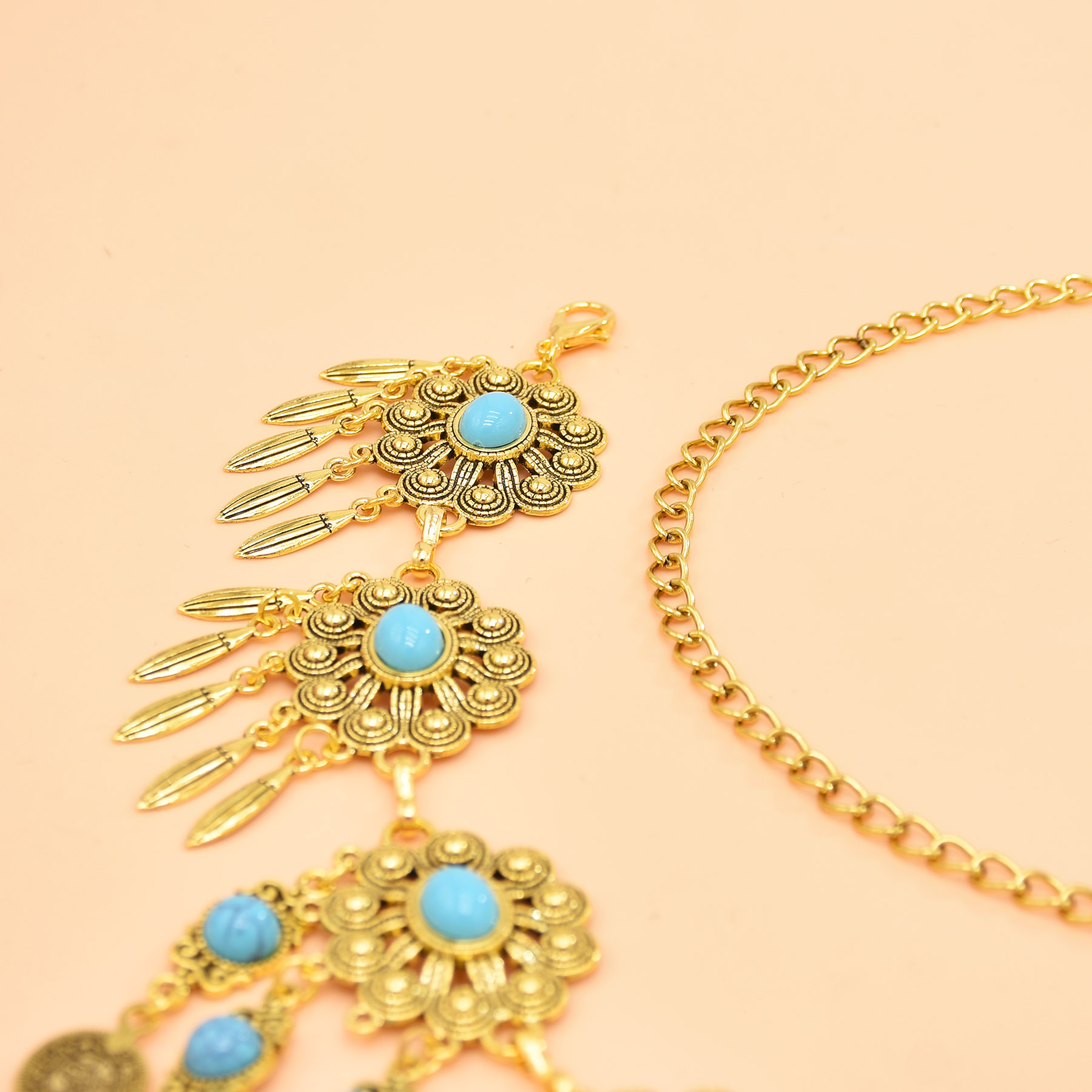 سلسلة خصر هندسية عتيقة ، قلادة - مراجعة Body Jewelry Indian وسعره