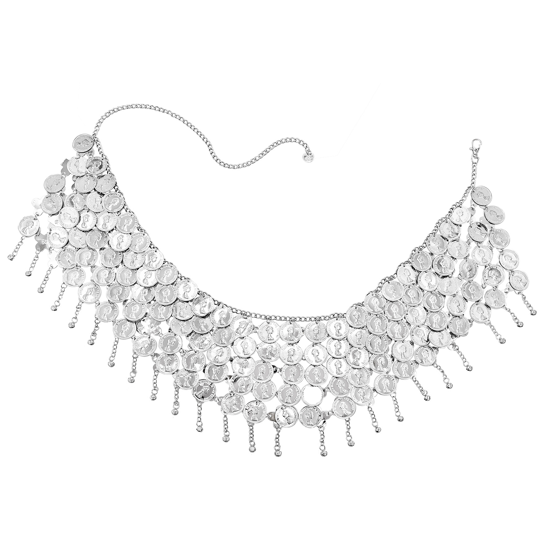 أجراس فضية طويلة شرابة عملة رئ - مراجعة Body Jewelry Indian وسعره