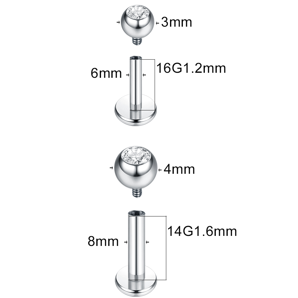 G23 تيتانيوم داخلي ثقب الخيط L - مراجعة Body Jewelry Internally Threaded وسعره