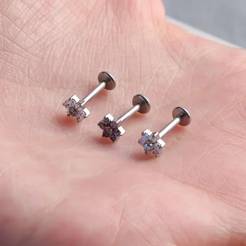 ASTM F136 ثقب زهرة التيتانيوم  - مراجعة Body Jewelry Internally Threaded وسعره