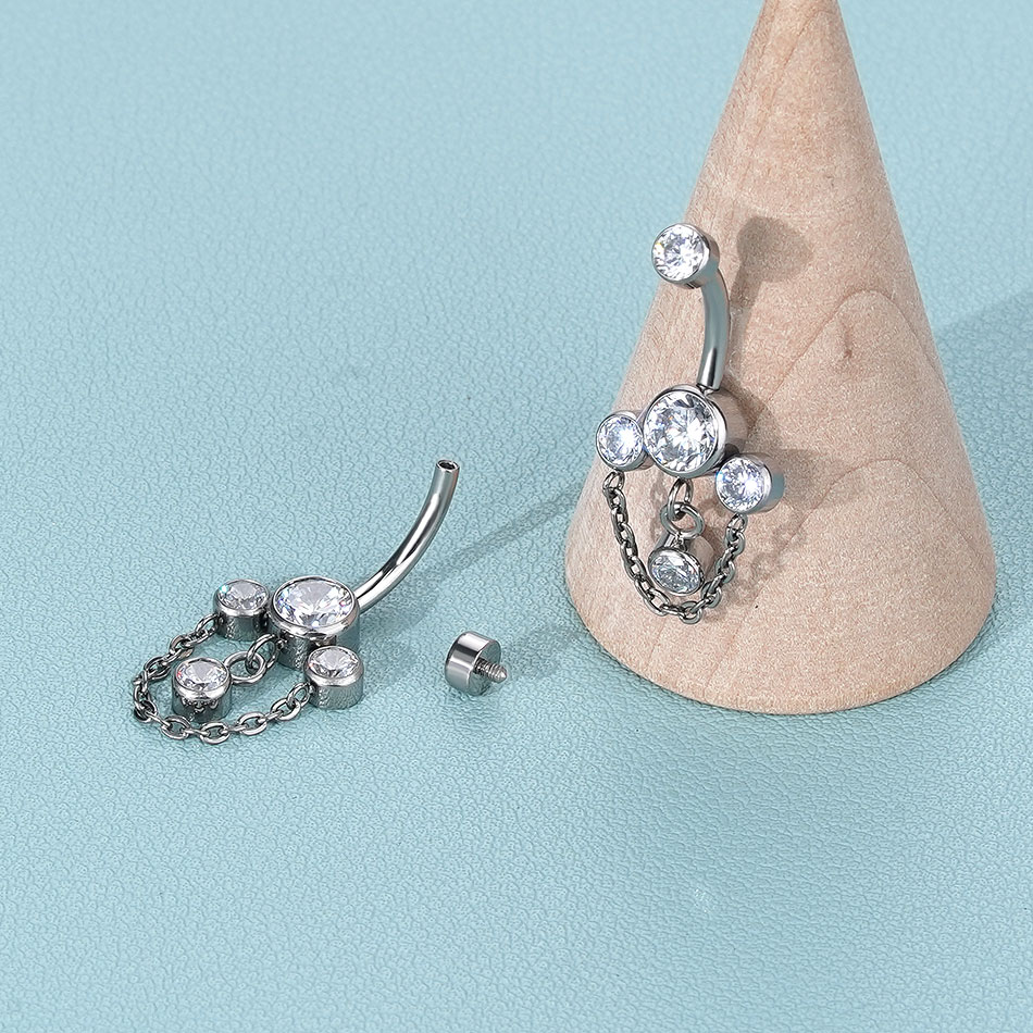 1 قطعة حلقات زر البطن التيتاني - مراجعة Body Jewelry Changing Kit وسعره