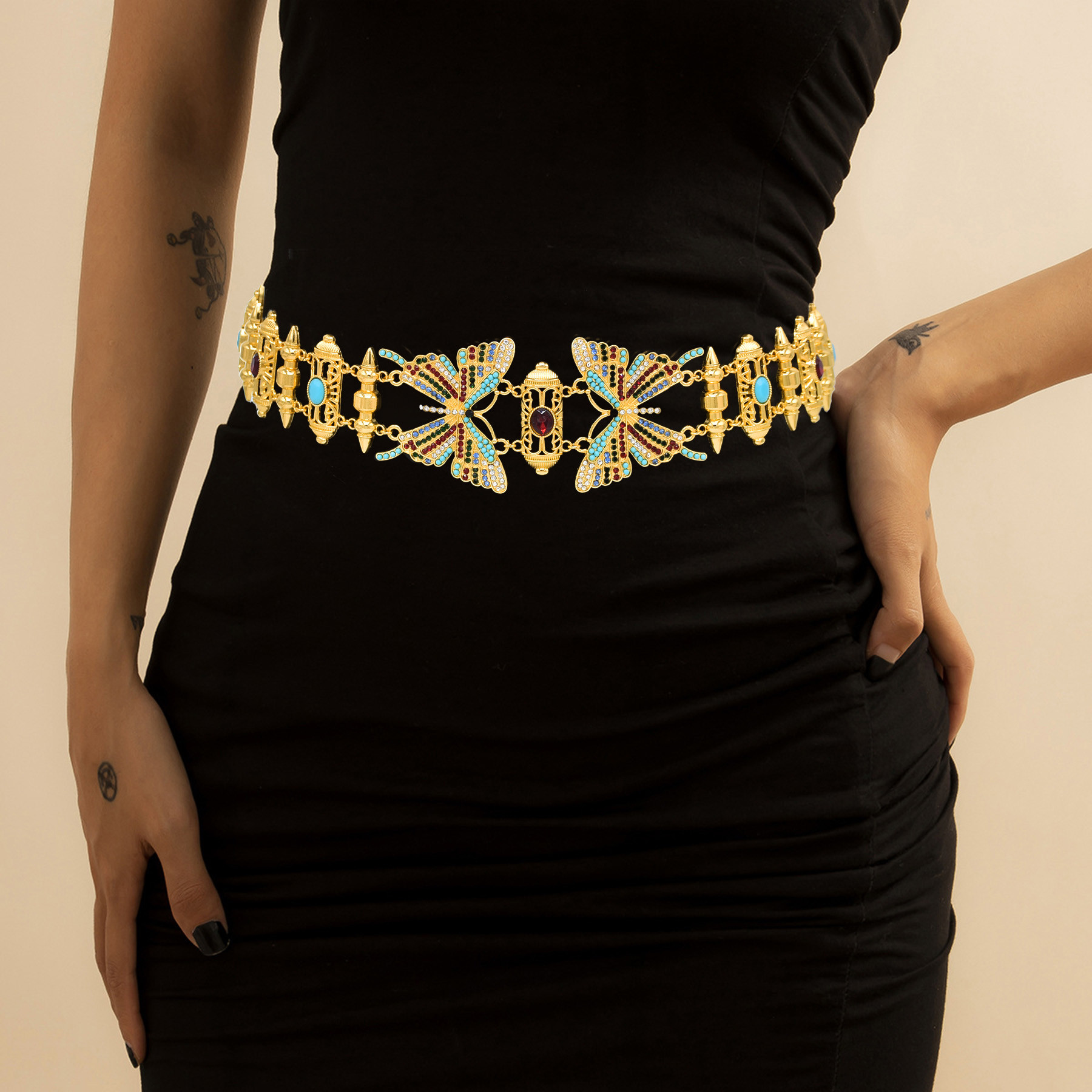 موضة فراشة الخصر البطن سلاسل ا - مراجعة Body Jewelry Indian وسعره